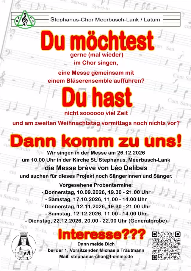 Chorprojekt St. Stephanus 2026 (c) St. Stephanus Chor